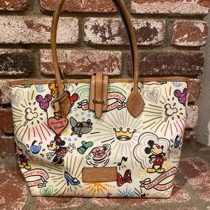 Beautiful Disney Dooney & Bourke Medium Sketch Tote Handbag
